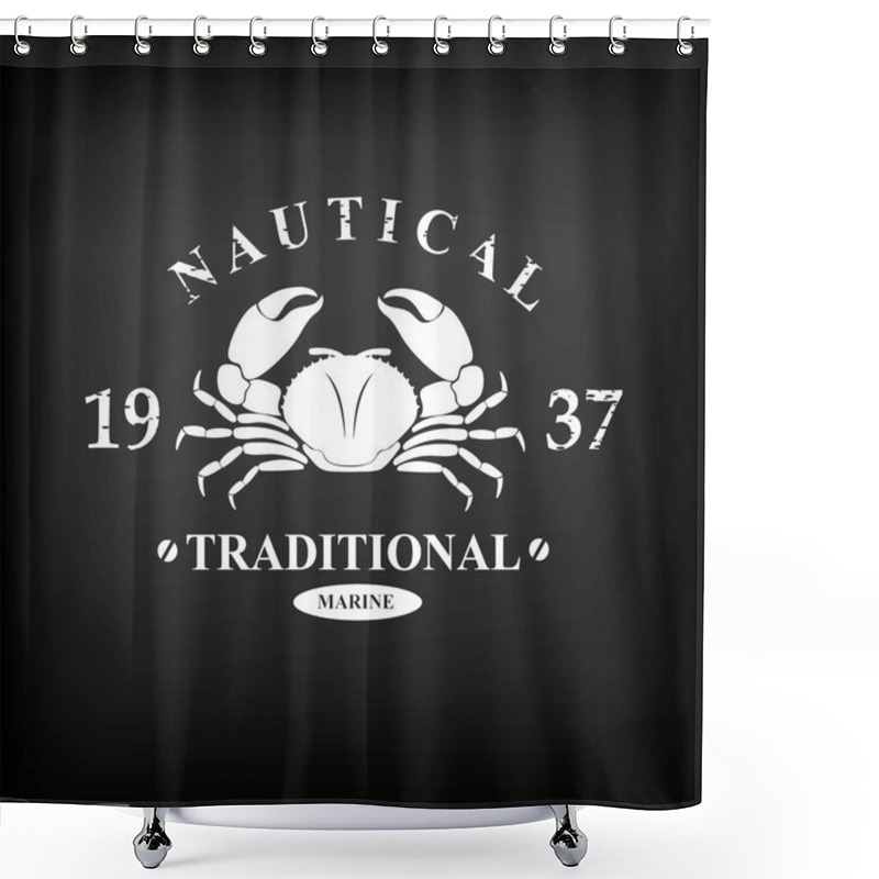 Personality  Nautical Marine, Badge Design. Shower Curtains