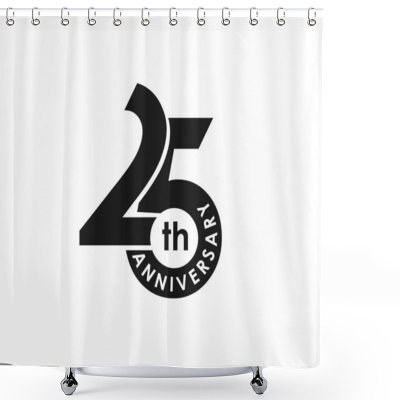 Personality  25th Years Anniversary Celebration Design.  Shower Curtains