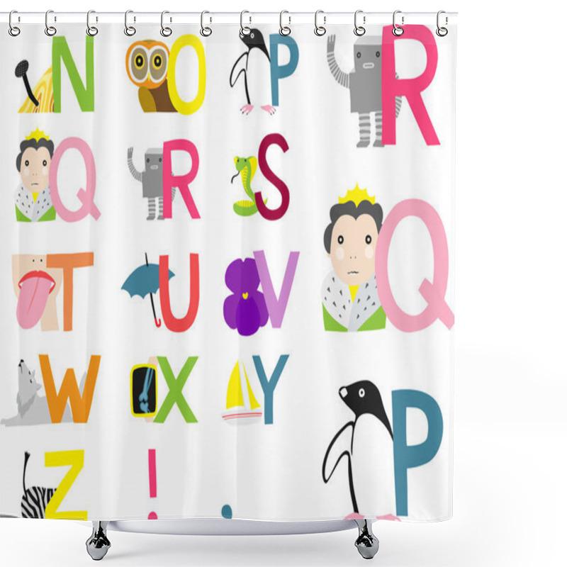 Personality  Alphabet N-Z Shower Curtains