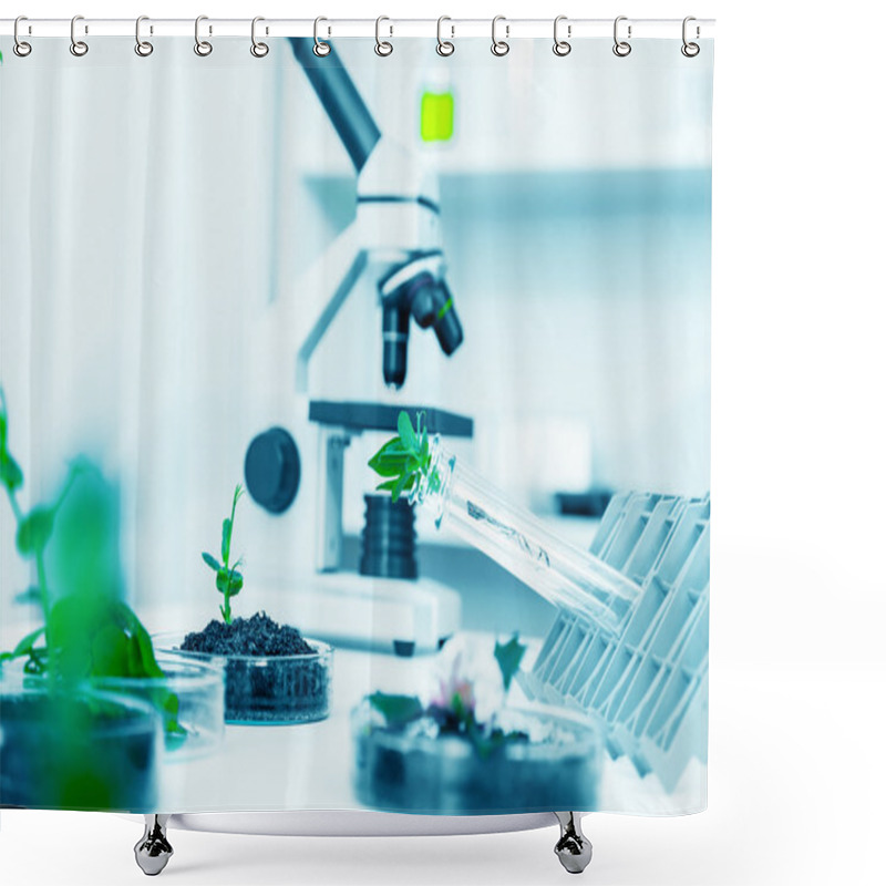 Personality  Modern Microscopes In A Lab Shower Curtains