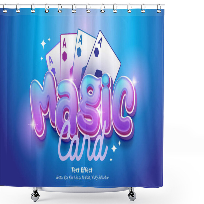 Personality  Magic Card Game Title Gaming Text Effect With Editable 3d Text Style Shower Curtains