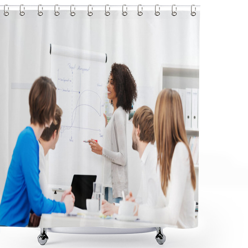 Personality  African American Woman Giving A Presentation Shower Curtains