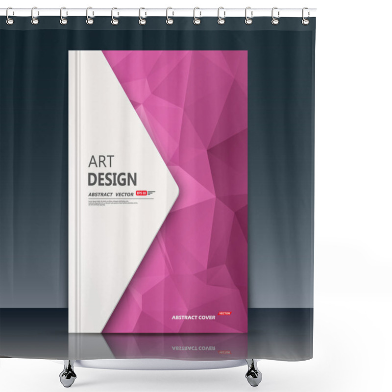 Personality  Abstract Composition. Purple Garnet Construction. White Triangle Section Trademark. A4 Brochure Title Sheet. Creative Figure Logo Icon. Commercial Offer Banner Form. Ad Flyer Fiber. Headline Element. Shower Curtains