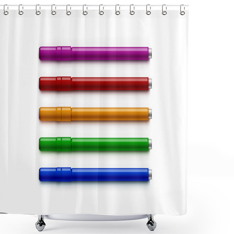 Personality  Set Of Markers, Highlighters, Felt Tip Pens Shower Curtains