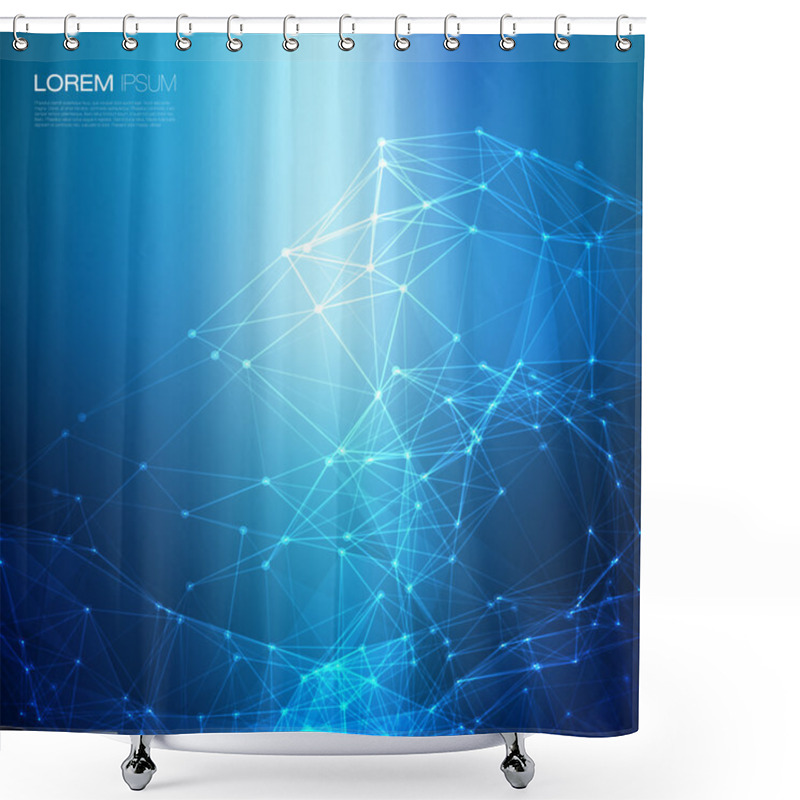 Personality  Abstract Network Blue On Vector Background Shower Curtains