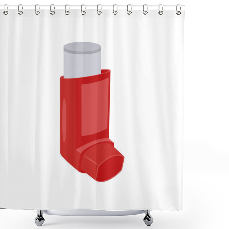 Personality  Asthma Pump Flat Vector Illustration Isolated Shower Curtains