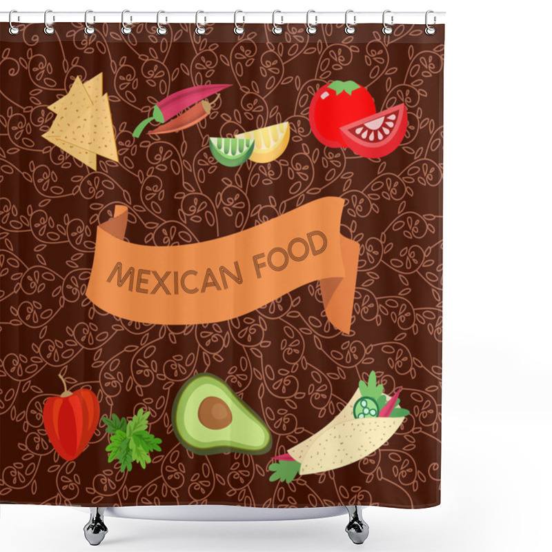 Personality  Mexico Food Concept. Shower Curtains