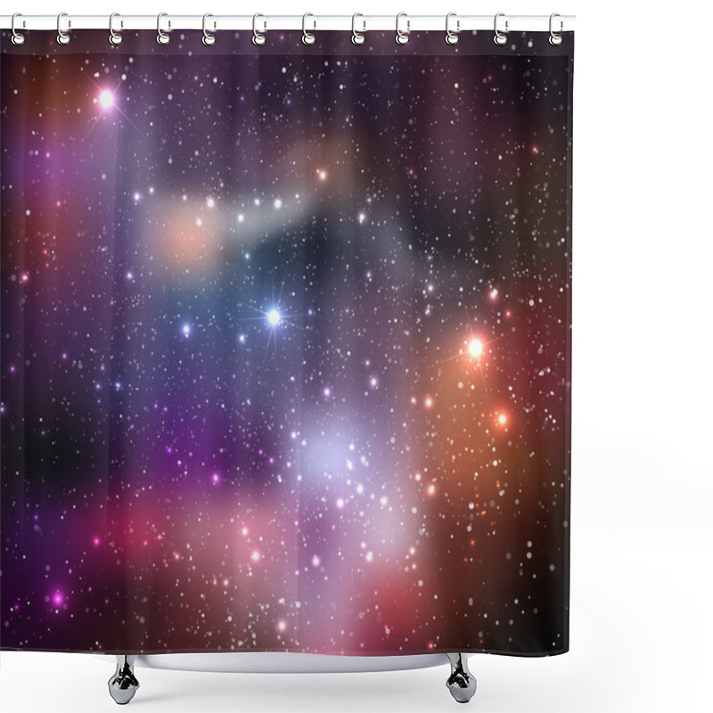 Personality  Brochure Star And Space Template Shower Curtains