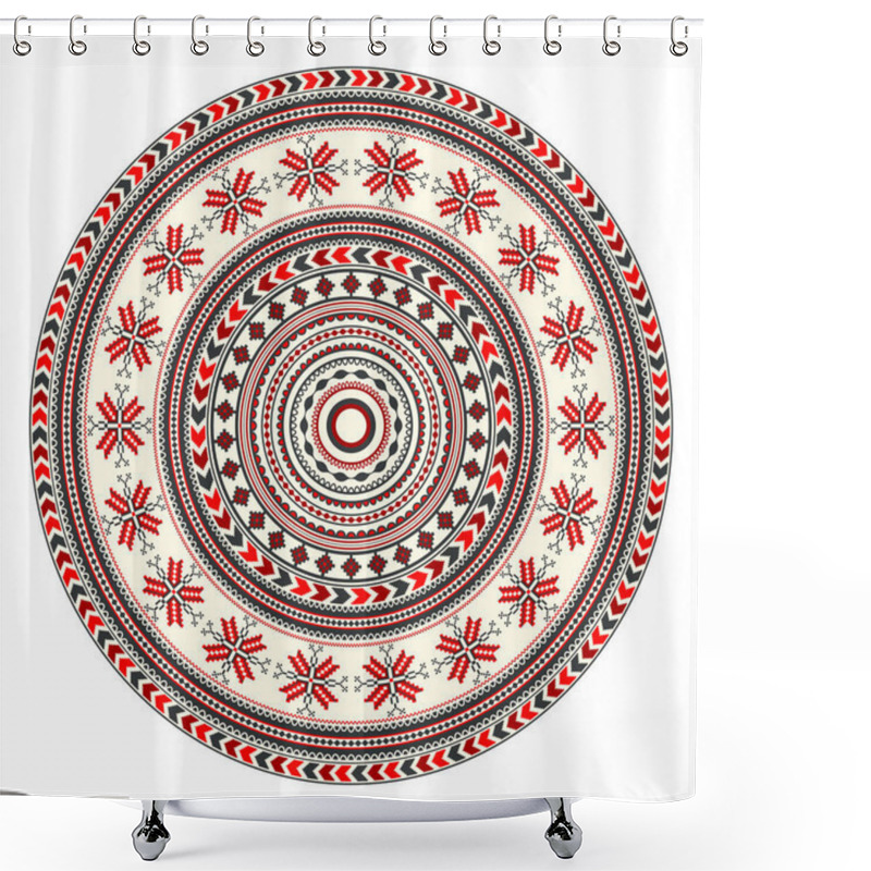 Personality  Romanian Round Element 6 Shower Curtains