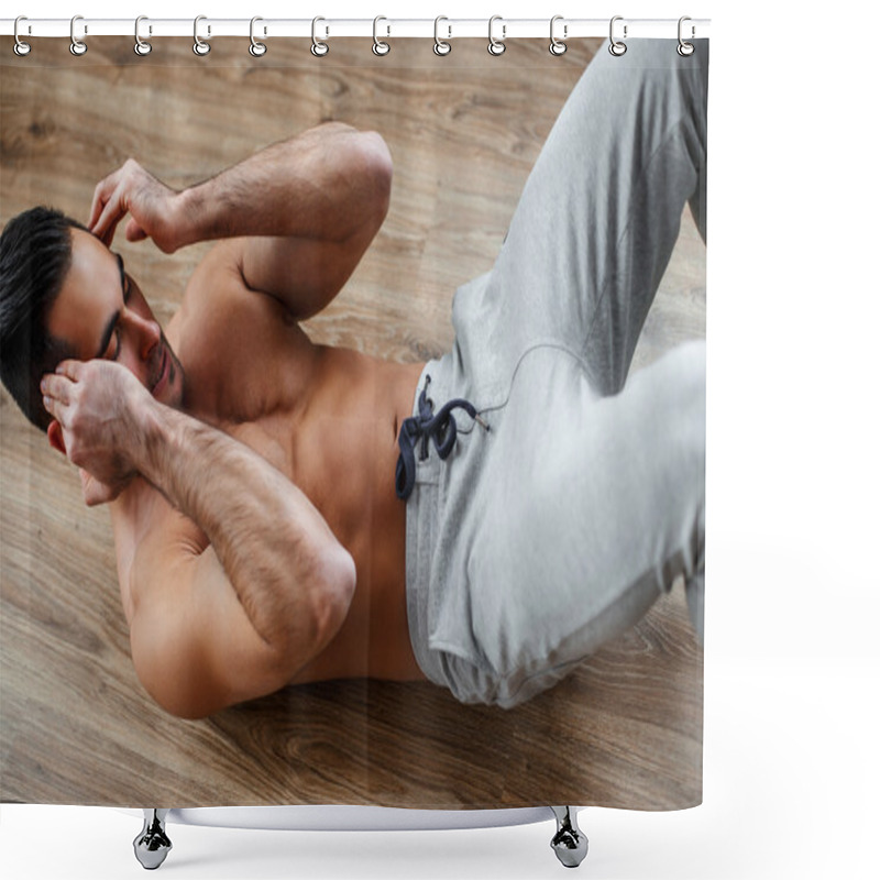 Personality  Man Doing Abs Workouts Shower Curtains