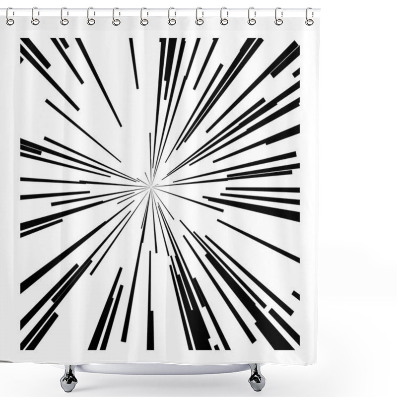 Personality  Speed Motion Black Lines Shower Curtains