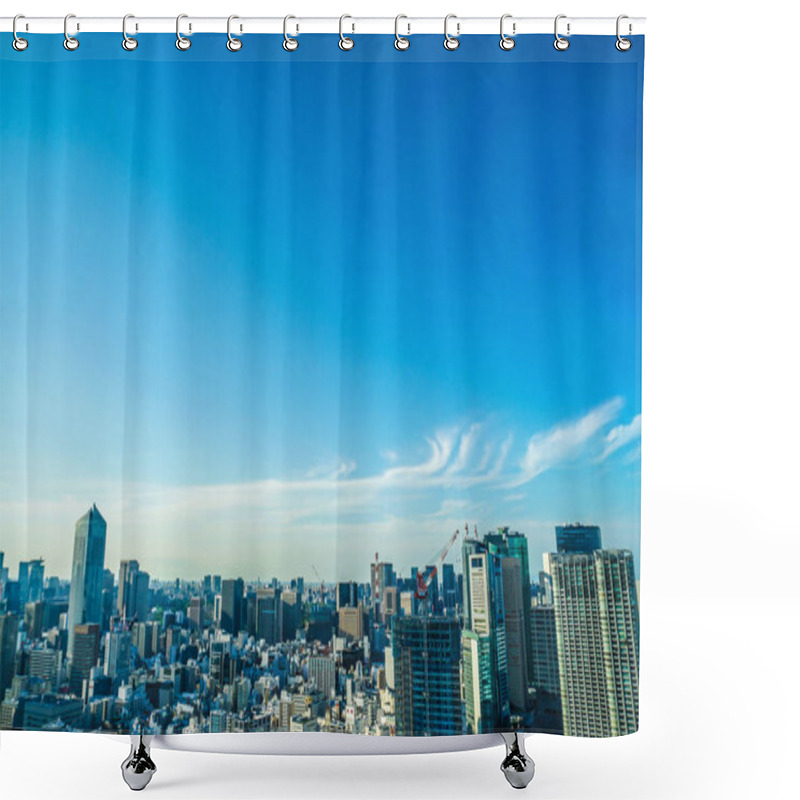 Personality  Tokyo Townscape Seen From The World Trade Center (Seaside Top) Shower Curtains