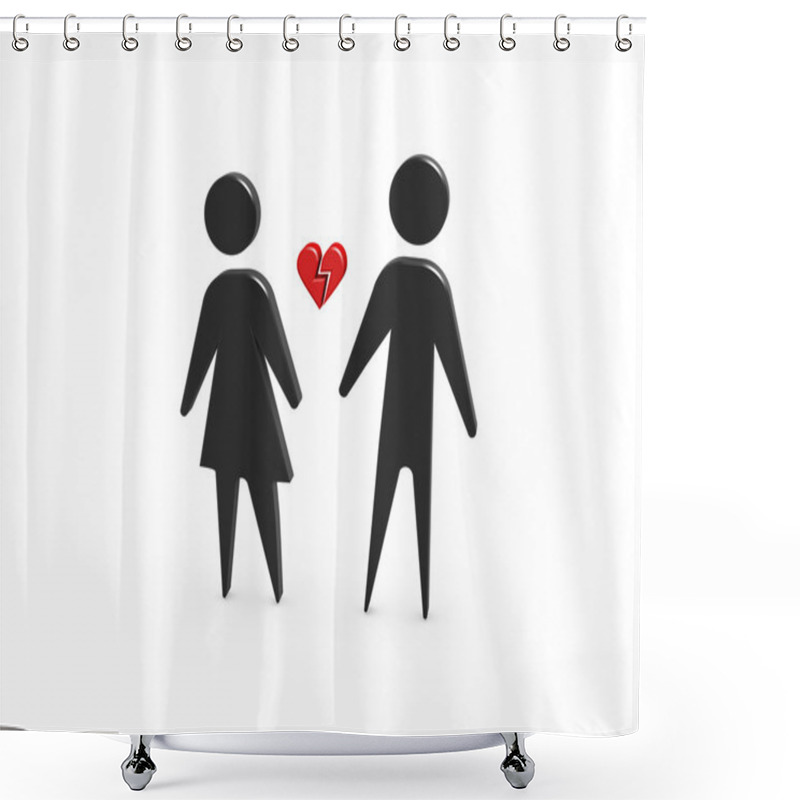 Personality  Broken Love Divorce Shower Curtains