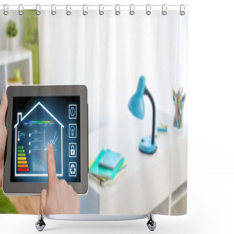 Personality  Tablet Pc With Smart Home Settings On Screen Shower Curtains