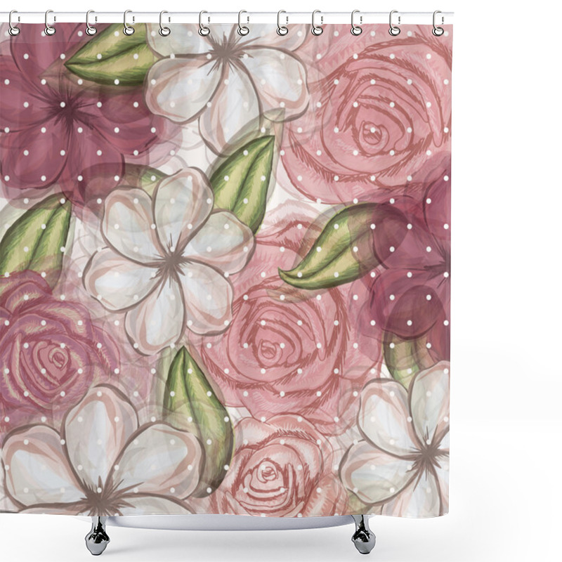 Personality  Flowers Background Shower Curtains