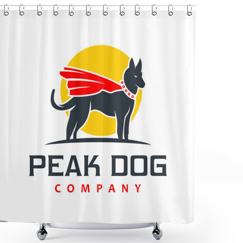 Personality  Superhero Dog Animal Logo Design Shower Curtains