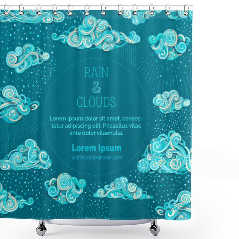 Personality   Rain Clouds Background. Shower Curtains