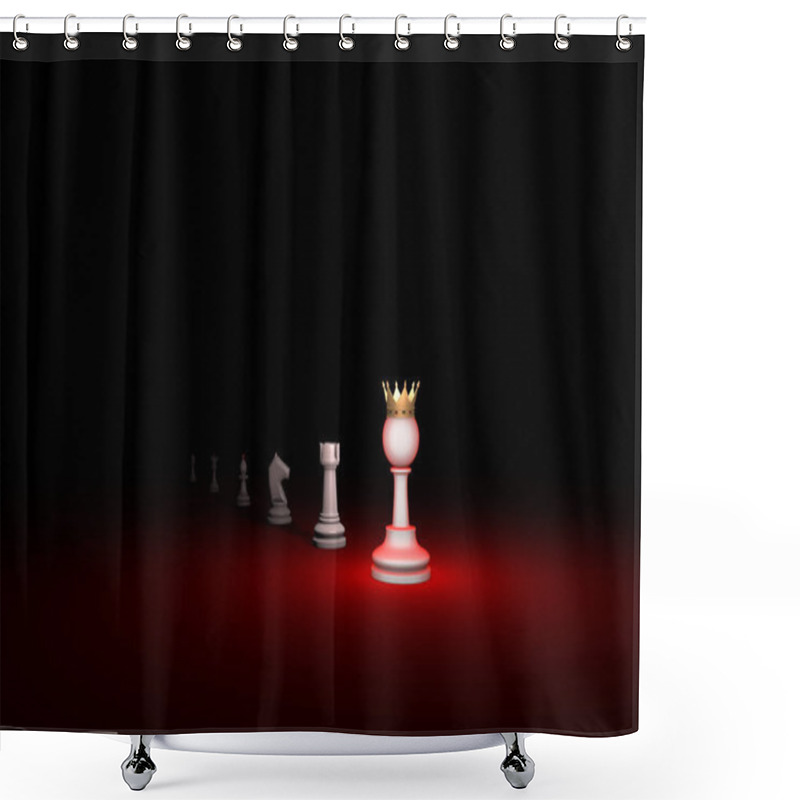 Personality  Prompt Career. Horizontal Chess Composition. Available In High-resolution And Several Sizes To Fit The Needs Of Your Project. 3D Renderi Illustration. Black Background Layout With Free Text Space. Shower Curtains