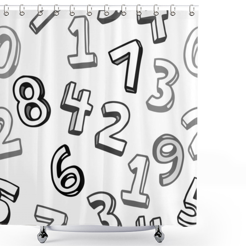 Personality  Seamless Pattern With Numerals Shower Curtains