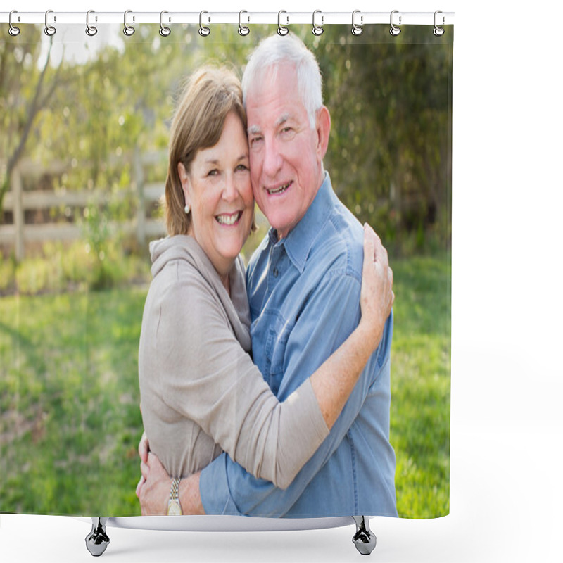 Personality  Mature Senior Couple Shower Curtains