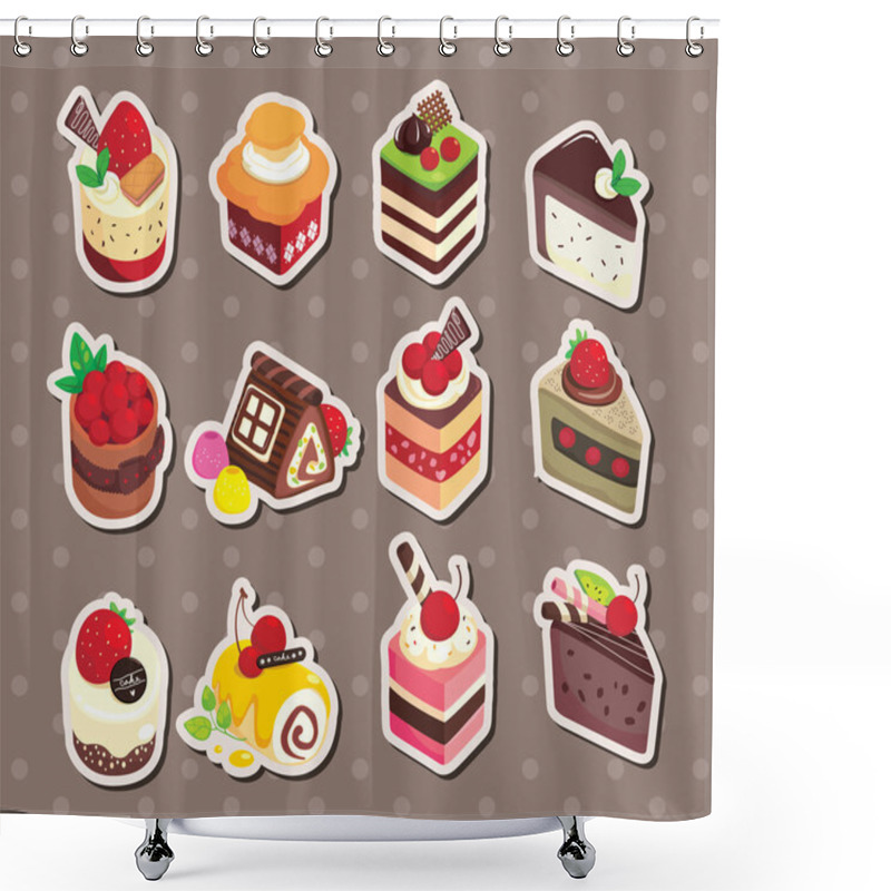 Personality  Cake Stickers Shower Curtains