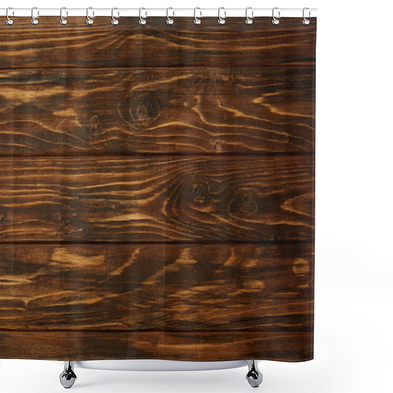 Personality  Full Frame Image Of Wooden Surface Background Shower Curtains