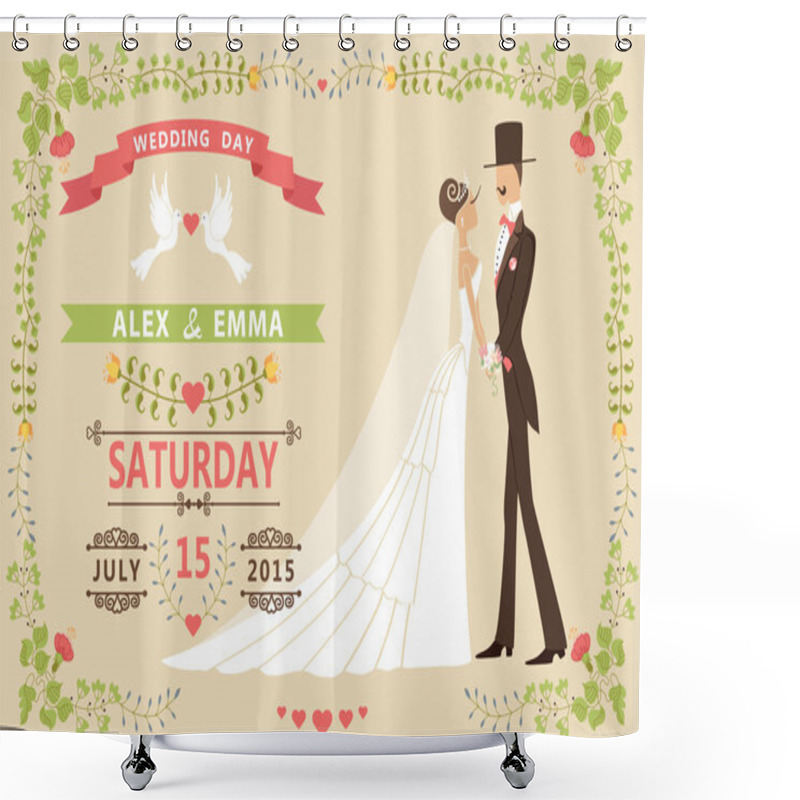 Personality  Wedding Invitation Shower Curtains