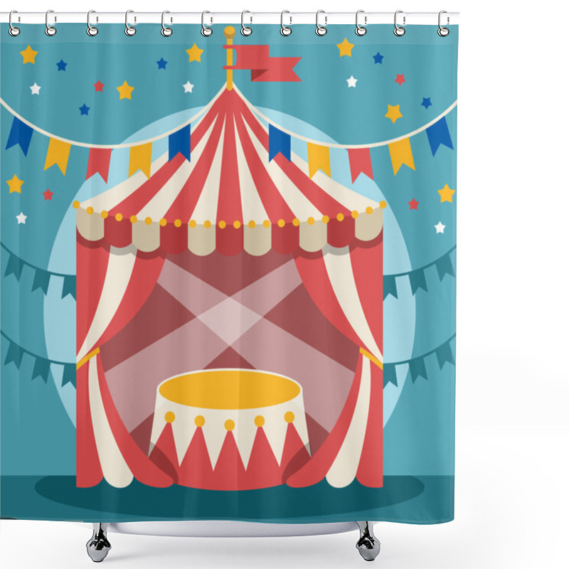 Personality  Vector Flat Circus Illustration Shower Curtains