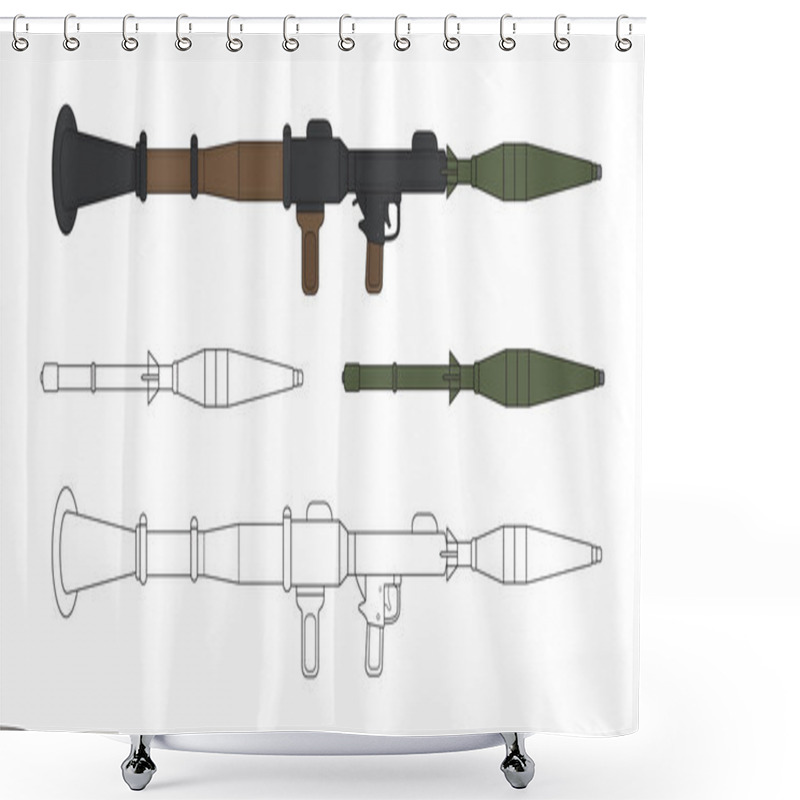 Personality  Guns Rocket Launcher Shower Curtains