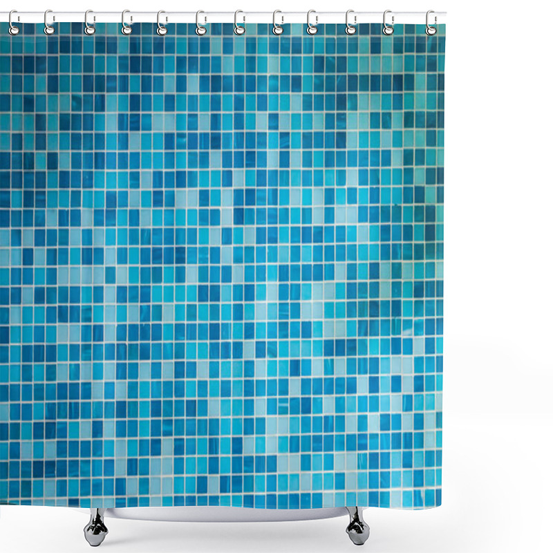 Personality  Blue Tile Background Shower Curtains