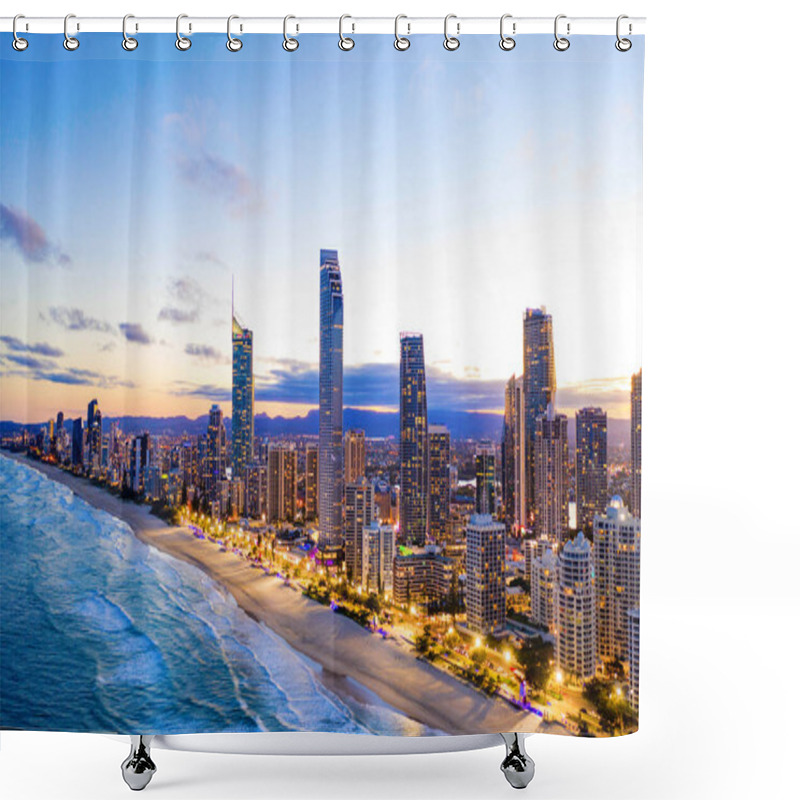 Personality  Surfers Paradise Skyline At Sunset, Gold Coast, Australia Shower Curtains