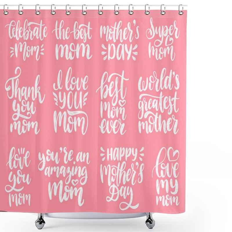 Personality  Hand Lettering Set  Shower Curtains