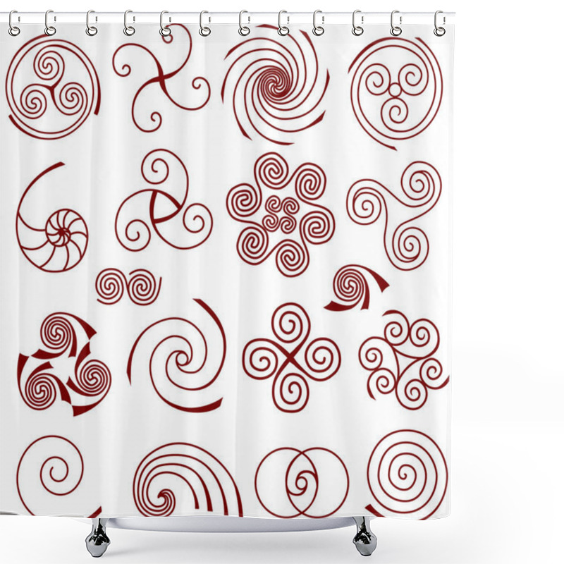 Personality  Set Of Simple Spiral Elements Shower Curtains