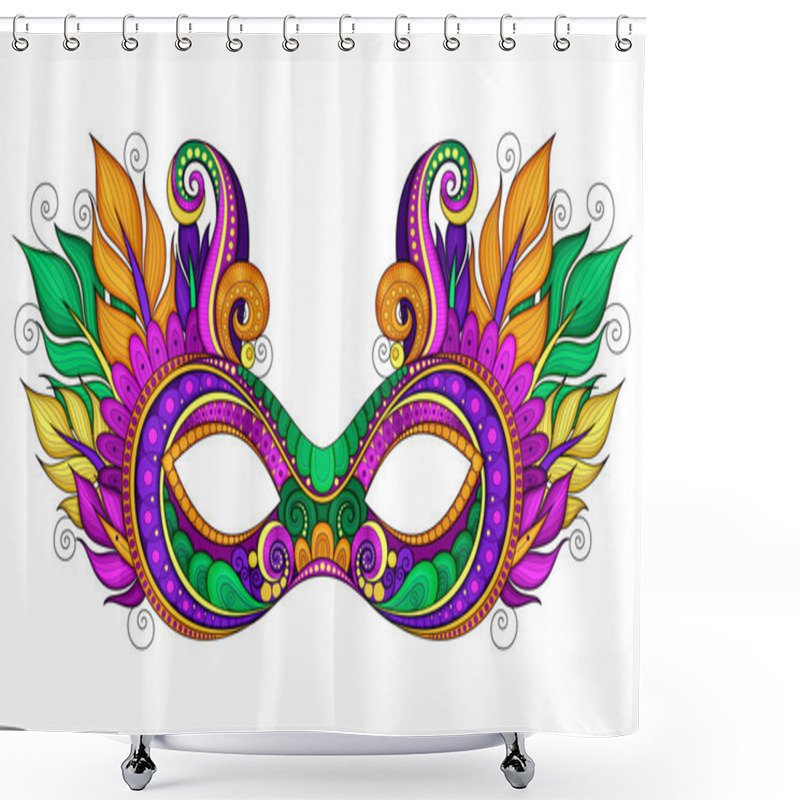 Personality  Ornate Mardi Gras Carnival Mask Shower Curtains