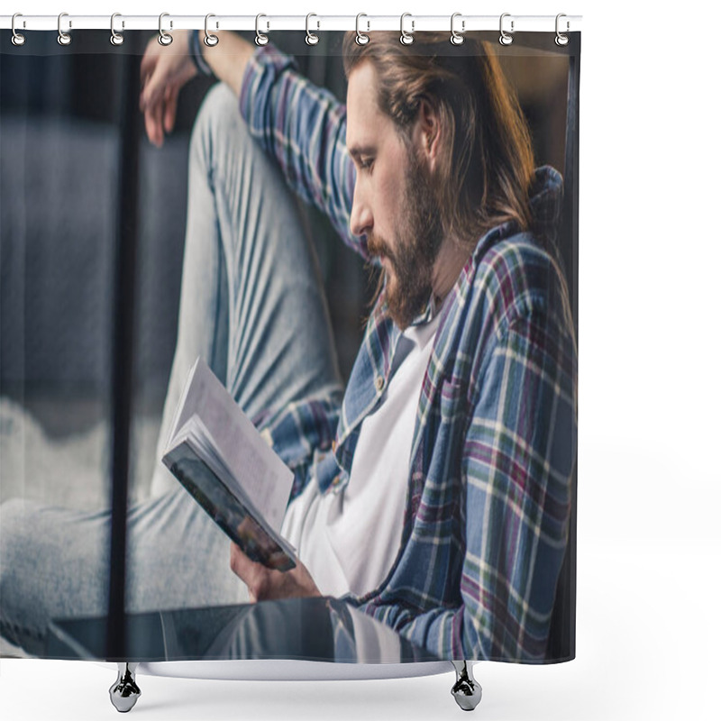 Personality  Man Reading Book  Shower Curtains