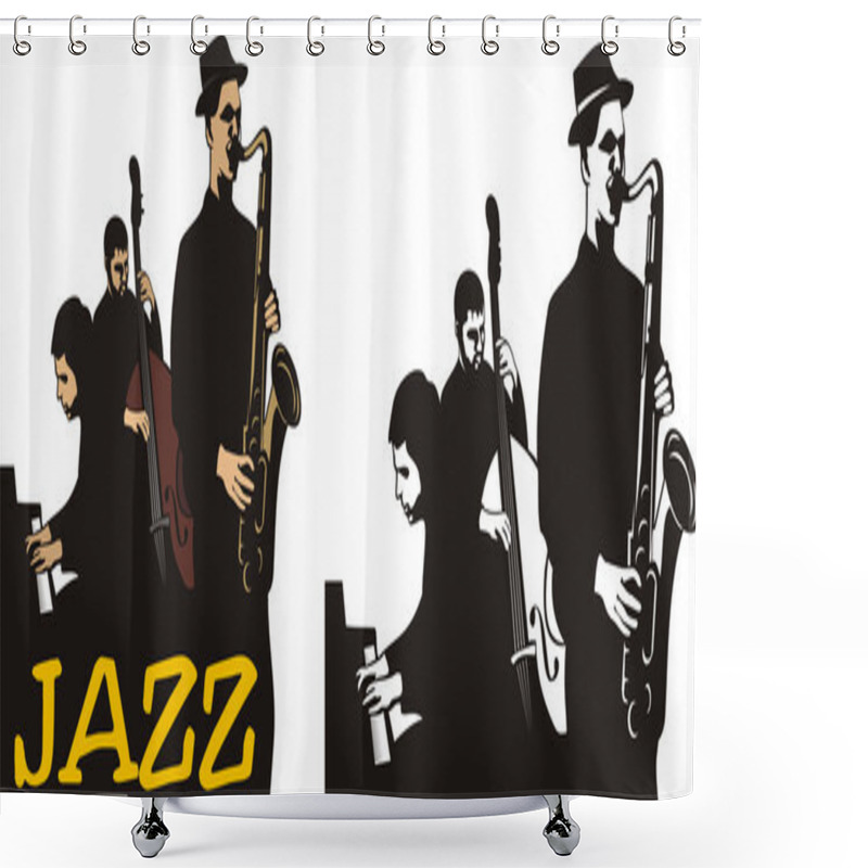 Personality  Jazz Band Shower Curtains