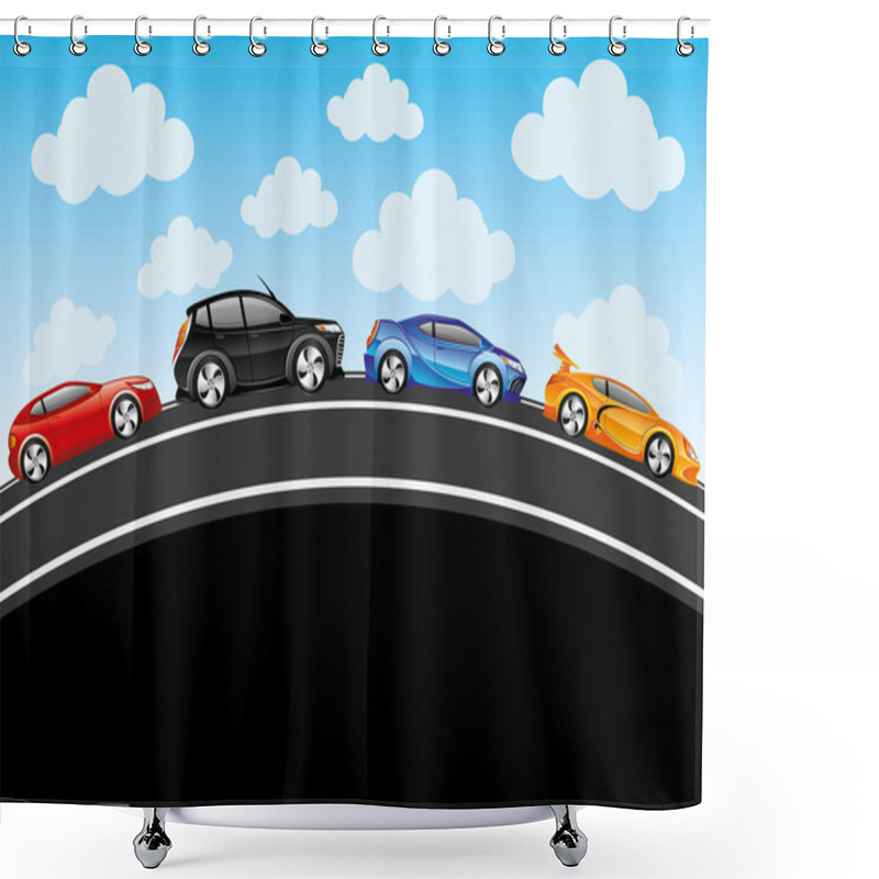 Personality  Vector Illustration. Cars. Shower Curtains