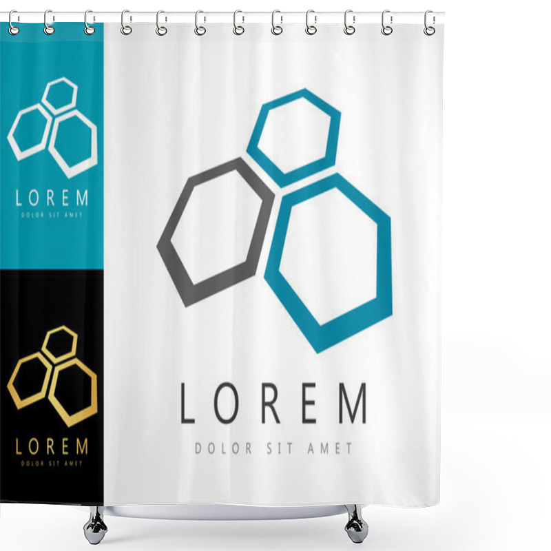 Personality  Honeycomb Logo Vector Shower Curtains