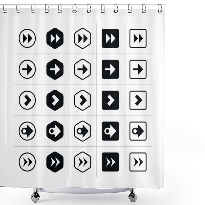 Personality  25 Arrow Sign Icon Set Shower Curtains