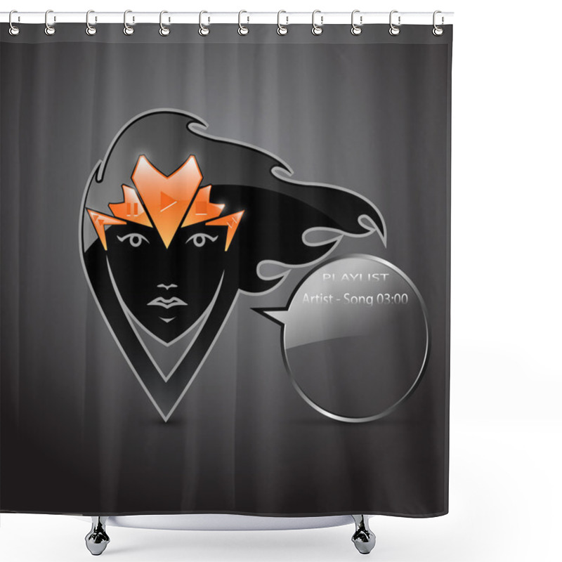 Personality  Player Mars Girl Interface, Vector Shower Curtains