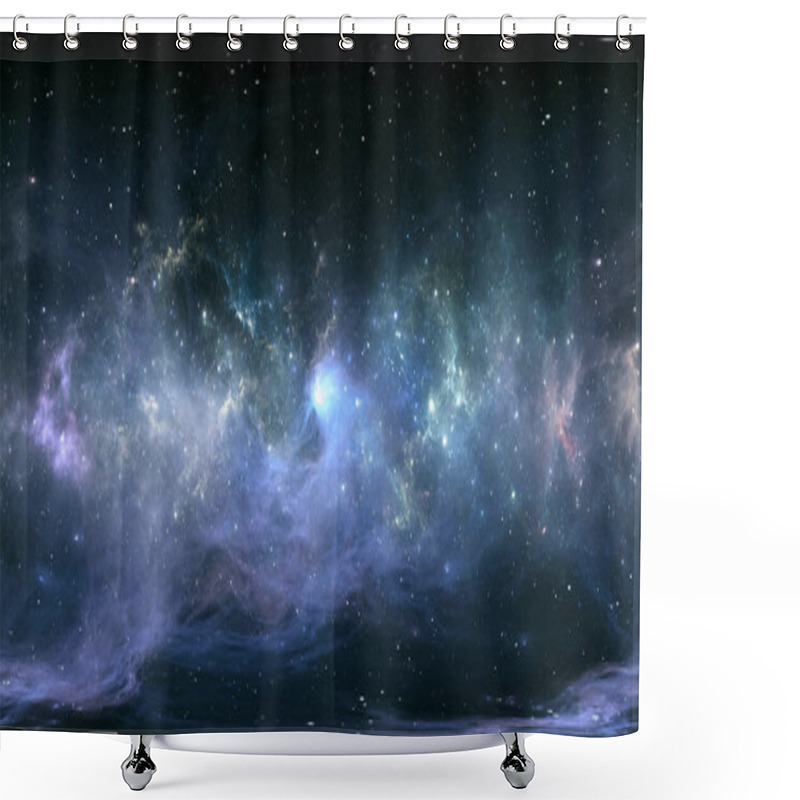 Personality  360 Degree Space Nebula Panorama, Equirectangular Projection, Environment Map. HDRI Spherical Panorama. Space Background With Nebula And Stars. 3d Illustration Shower Curtains