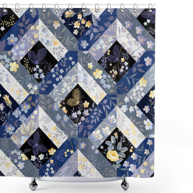 Personality  Seamless Patchwork Pattern Shower Curtains