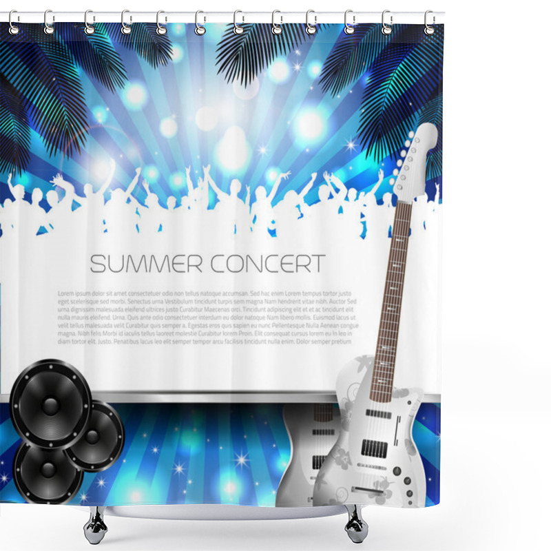 Personality  Summer Concert Background - Vector Shower Curtains