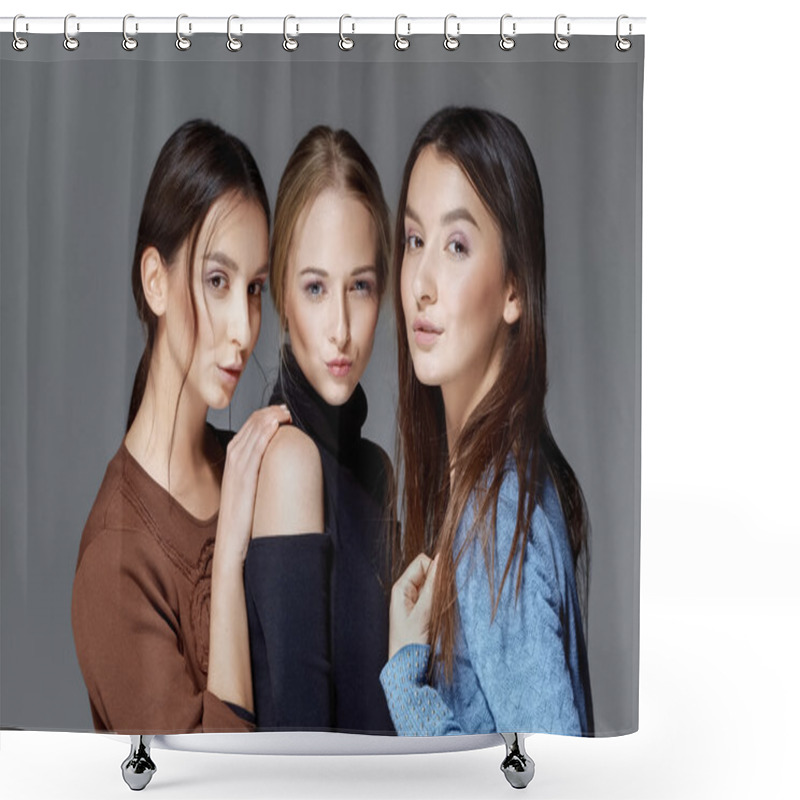 Personality  Group Of Girls Posing Shower Curtains