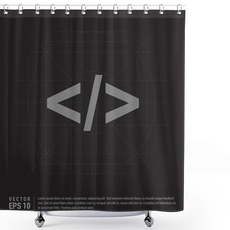 Personality  Programming Code Icon Shower Curtains