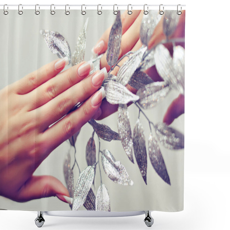 Personality  Female Hand And Plant Shower Curtains