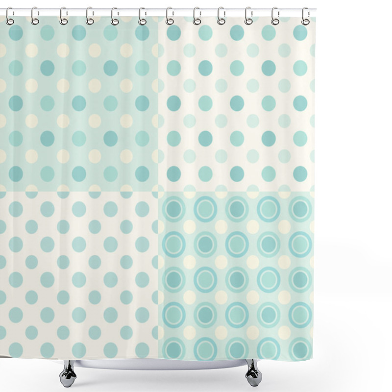 Personality  Seamless Polka Dot Patterns Shower Curtains