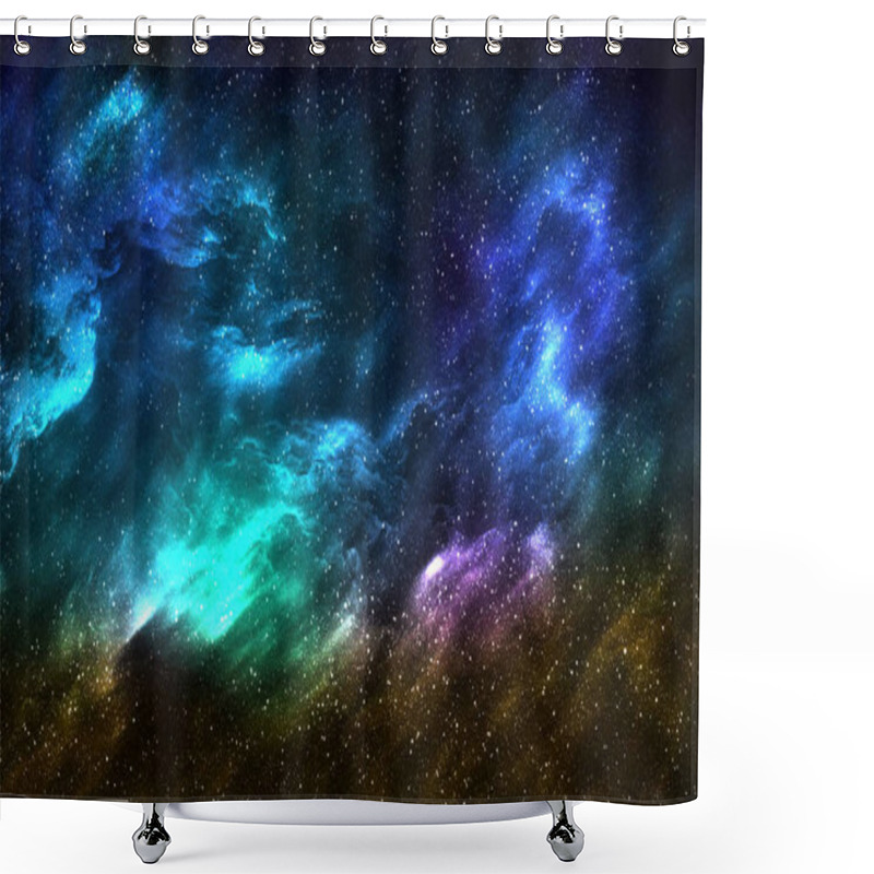 Personality  Galaxy With Nebula, Stardust And Bright Shining Stars Shower Curtains