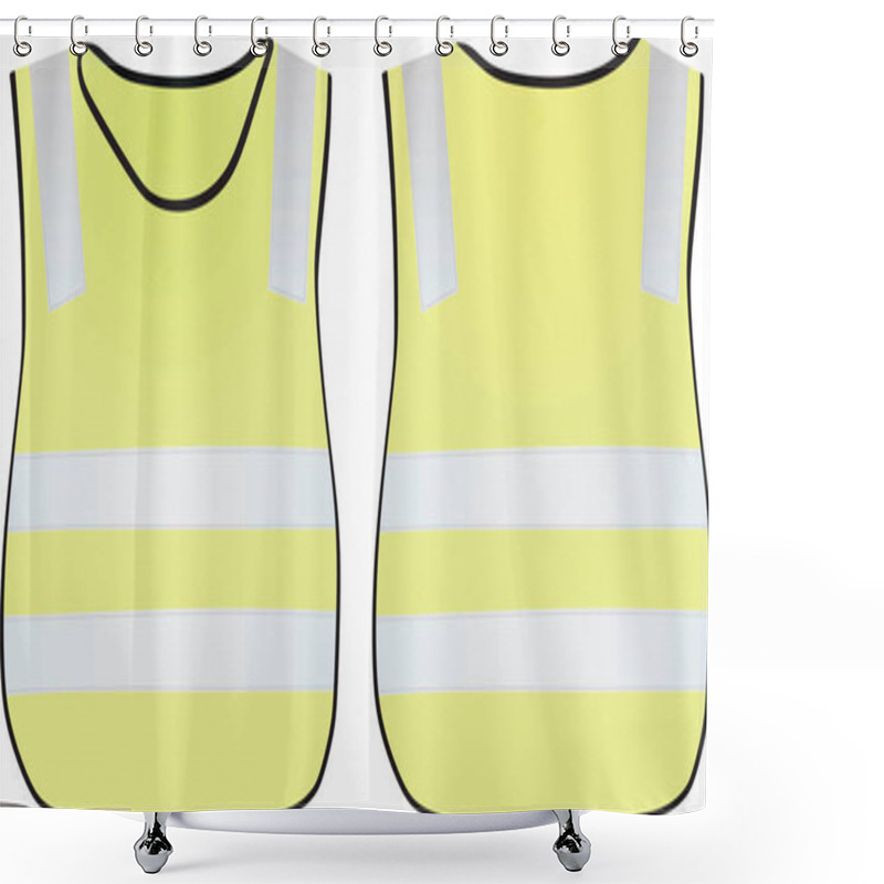 Personality  Yellow Reflective Vest. Vector Illustration Shower Curtains