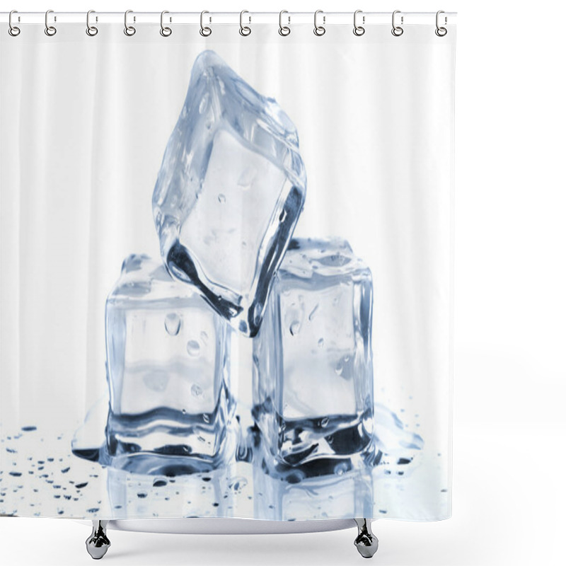 Personality  Three Melting Ice Cubes Shower Curtains